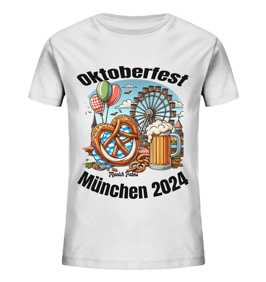 Oktoberfest München 2024 lizensiert , Design Munich Palms - Kids Organic Shirt - Online Kaufhaus München
