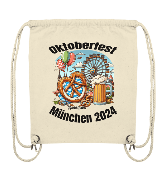 Oktoberfest München 2024 lizensiert , Design Munich Palms - Organic Gym-Bag - Online Kaufhaus München