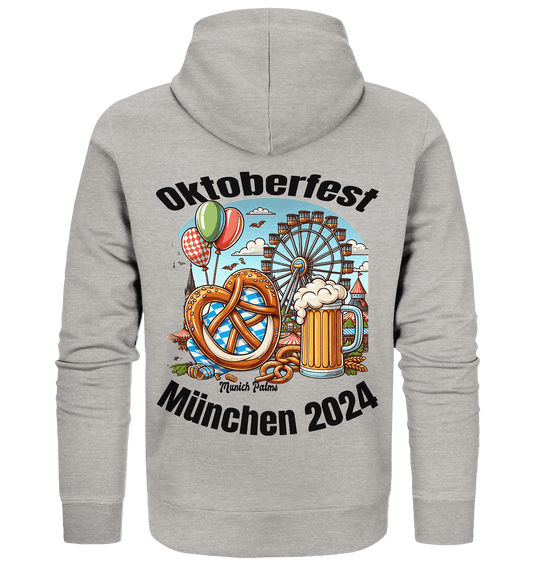 Oktoberfest München 2024 lizensiert , Design Munich Palms - Organic Zipper - Online Kaufhaus München