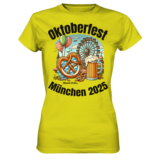 Oktoberfest München 2025 : Munich Palms Design - Ladies Premium Shirt - Online Kaufhaus München