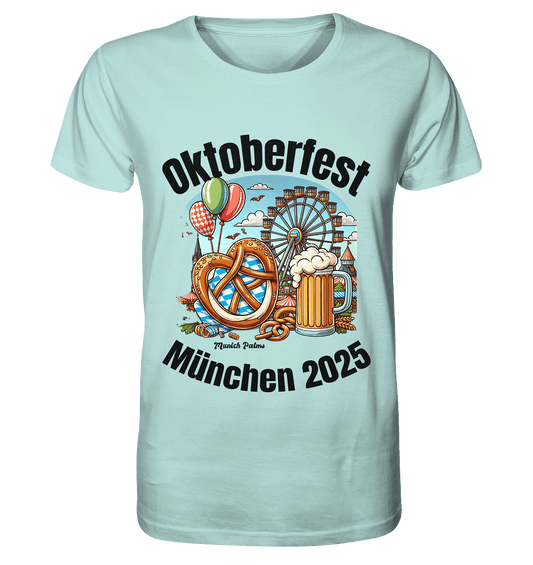 Oktoberfest München 2025 : Munich Palms Design - Organic Basic Shirt - Online Kaufhaus München