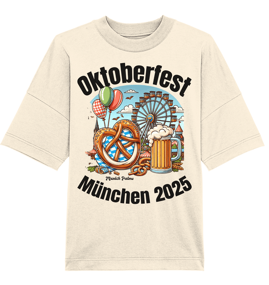 Oktoberfest München 2025 : Munich Palms Design - Organic Oversize Shirt - Online Kaufhaus München