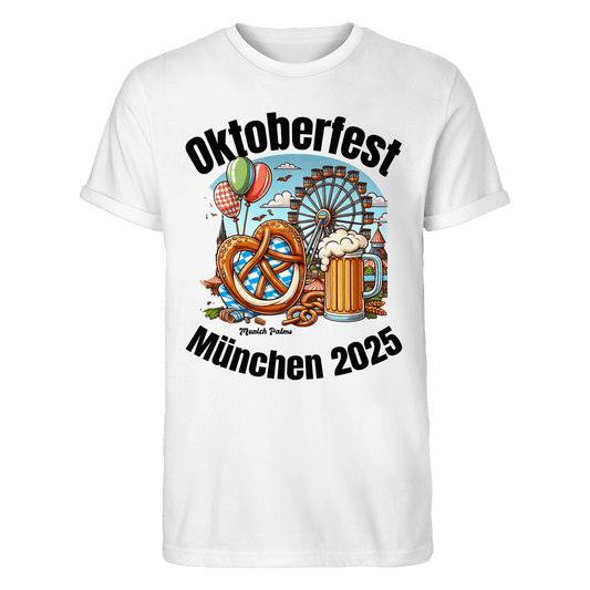 Oktoberfest München 2025 : Munich Palms Design - Roll-Up T-Shirt - Online Kaufhaus München