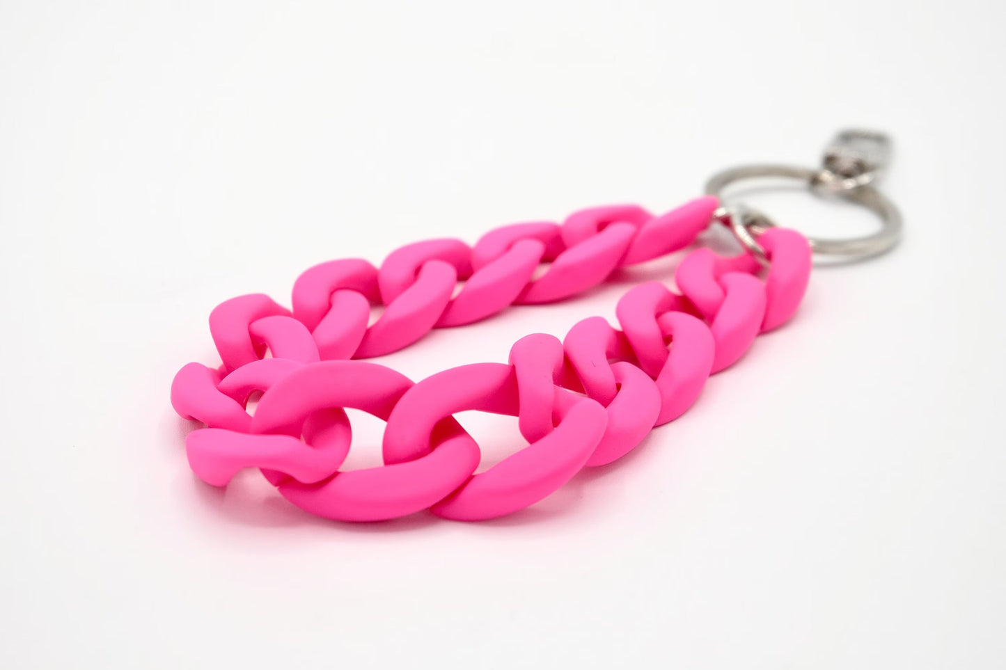 Keyring with carabiner "RUBBER EDITION" Neon Pink