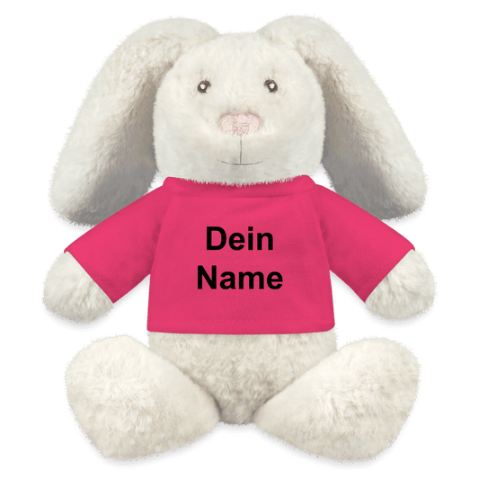 Plüsch Hase mit Deinem Wunschtext - Namen - MiniFeet® RecycelHase® Creme - Online Kaufhaus München