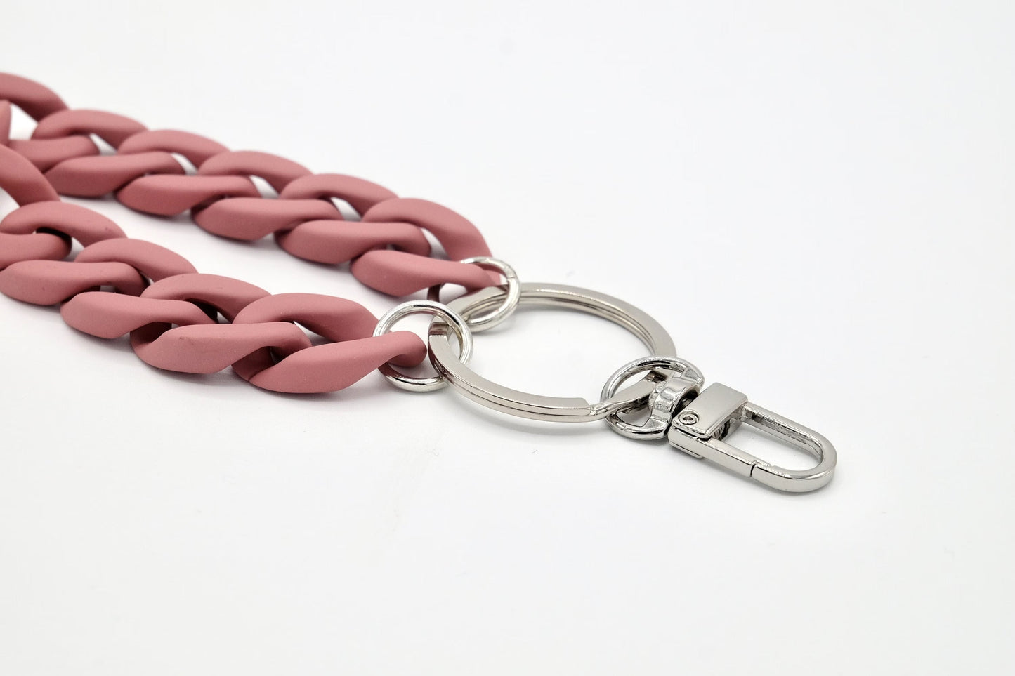 Schlüsselanhänger mit Karabiner "RUBBER EDITION" Altrosa