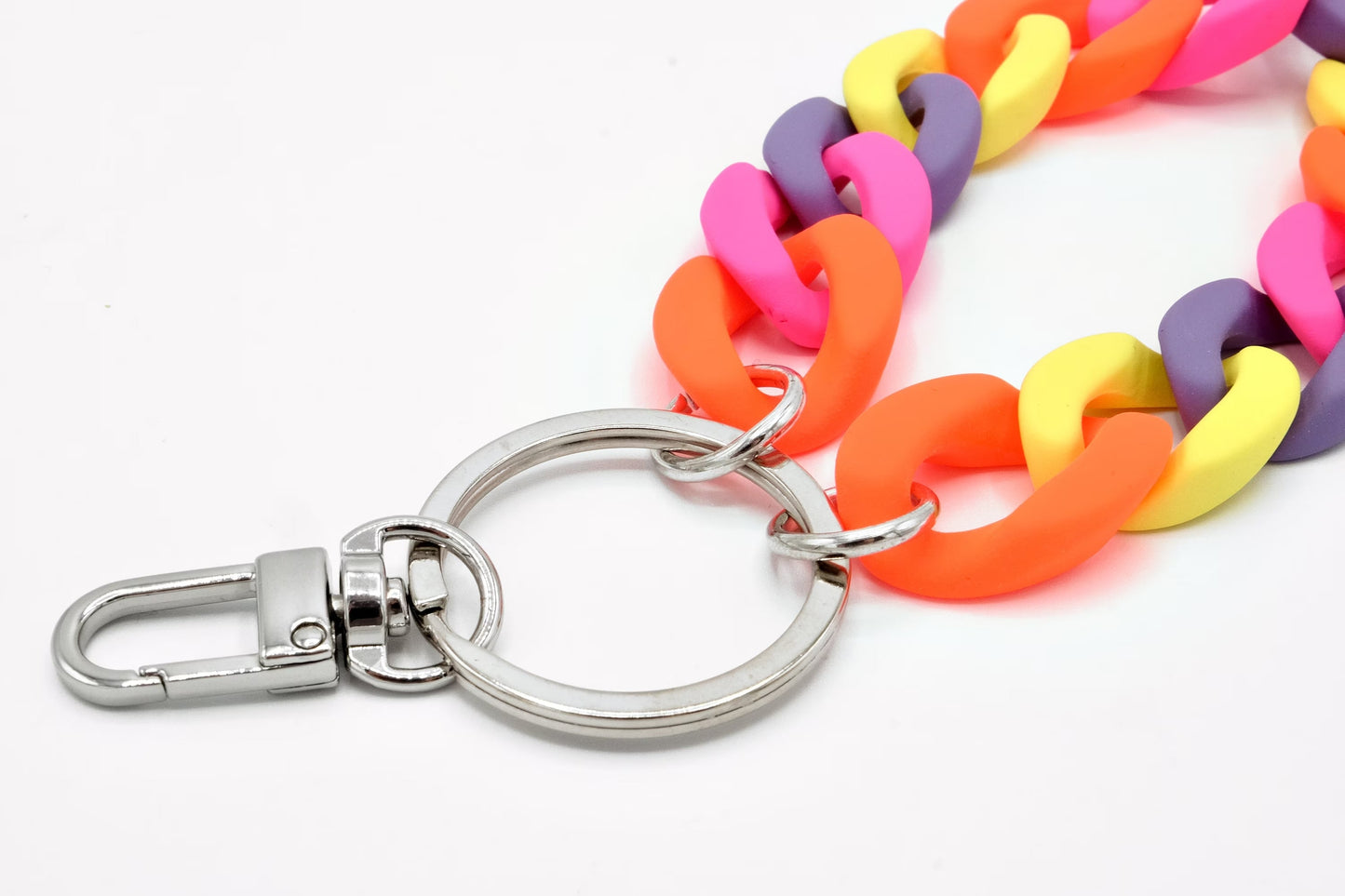Keyring with carabiner "RUBBER EDITION" Neon Multicolored