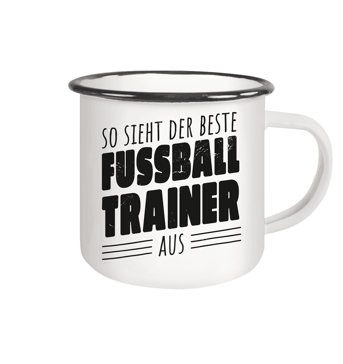 So sieht der Beste Fussball Trainer aus - Emaille Tasse (Black) - Online Kaufhaus München