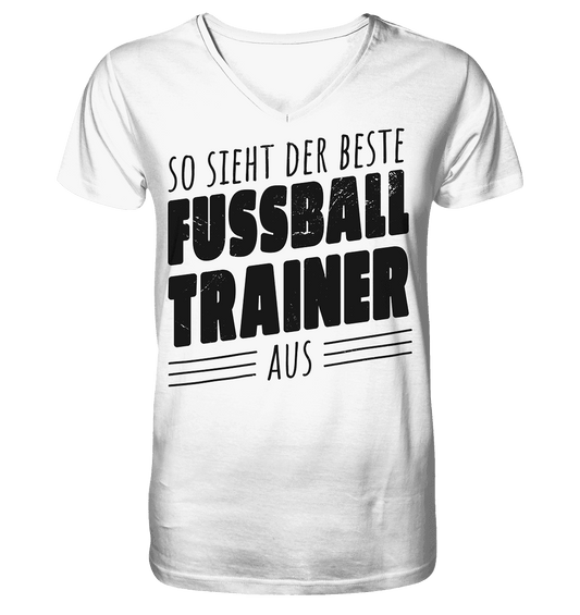 So sieht der Beste Fussball Trainer aus - Mens Organic V-Neck Shirt - Online Kaufhaus München