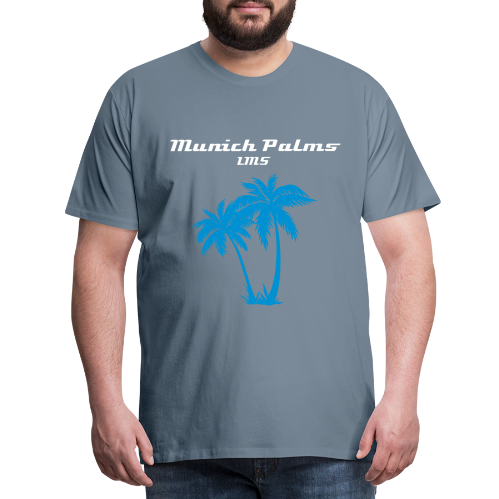 Männer Premium T-Shirt Munich Palms Design - Blaugrau