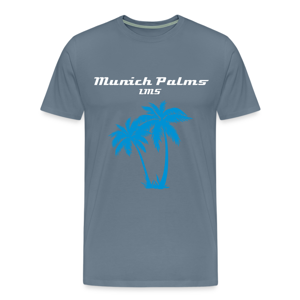 Männer Premium T-Shirt Munich Palms Design - Blaugrau