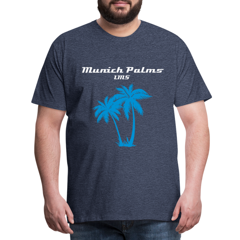 Männer Premium T-Shirt Munich Palms Design - Blau meliert