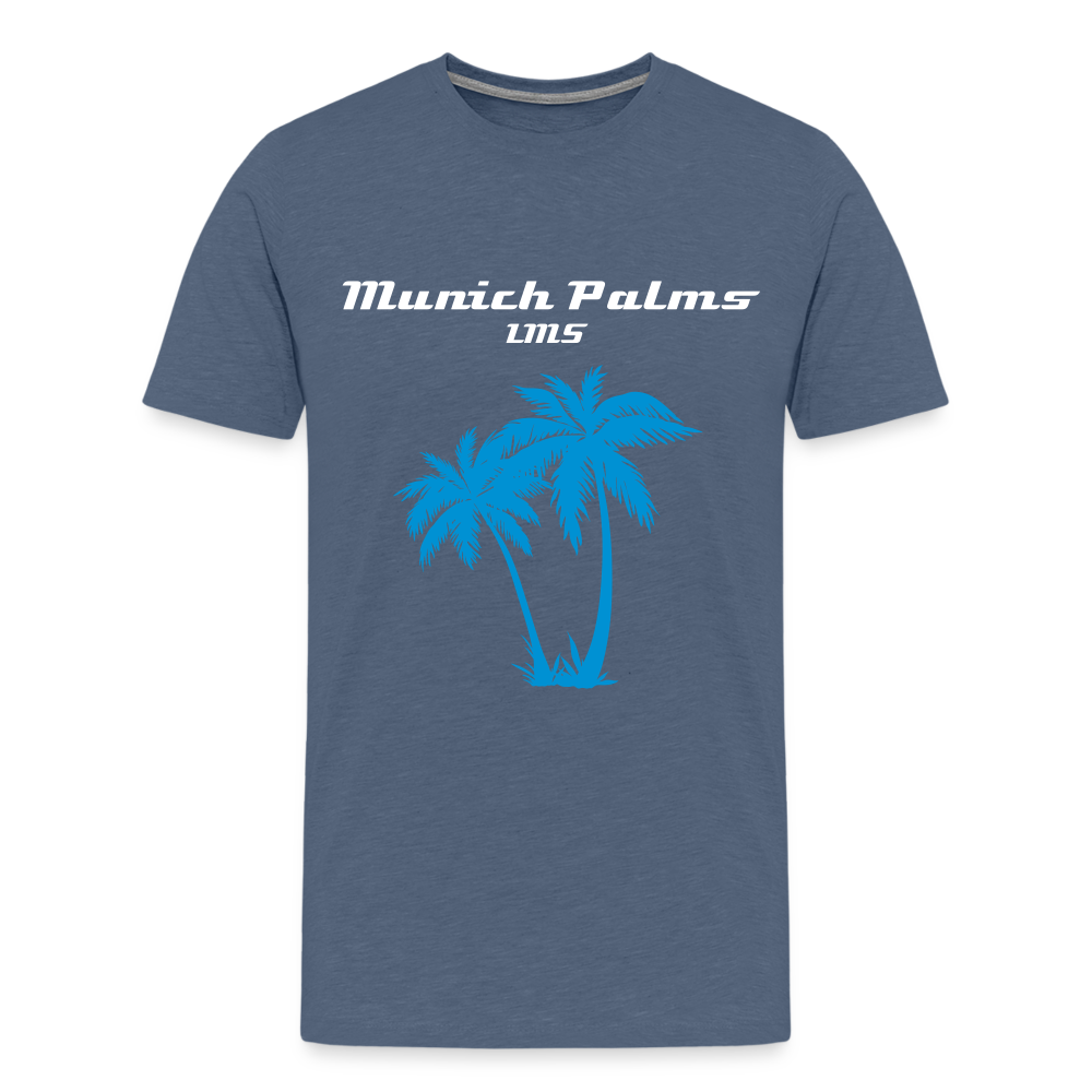 Männer Premium T-Shirt Munich Palms Design - Blau meliert