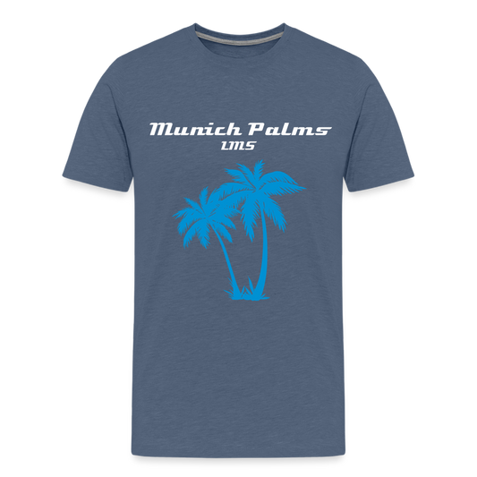 Männer Premium T-Shirt Munich Palms Design - Blau meliert