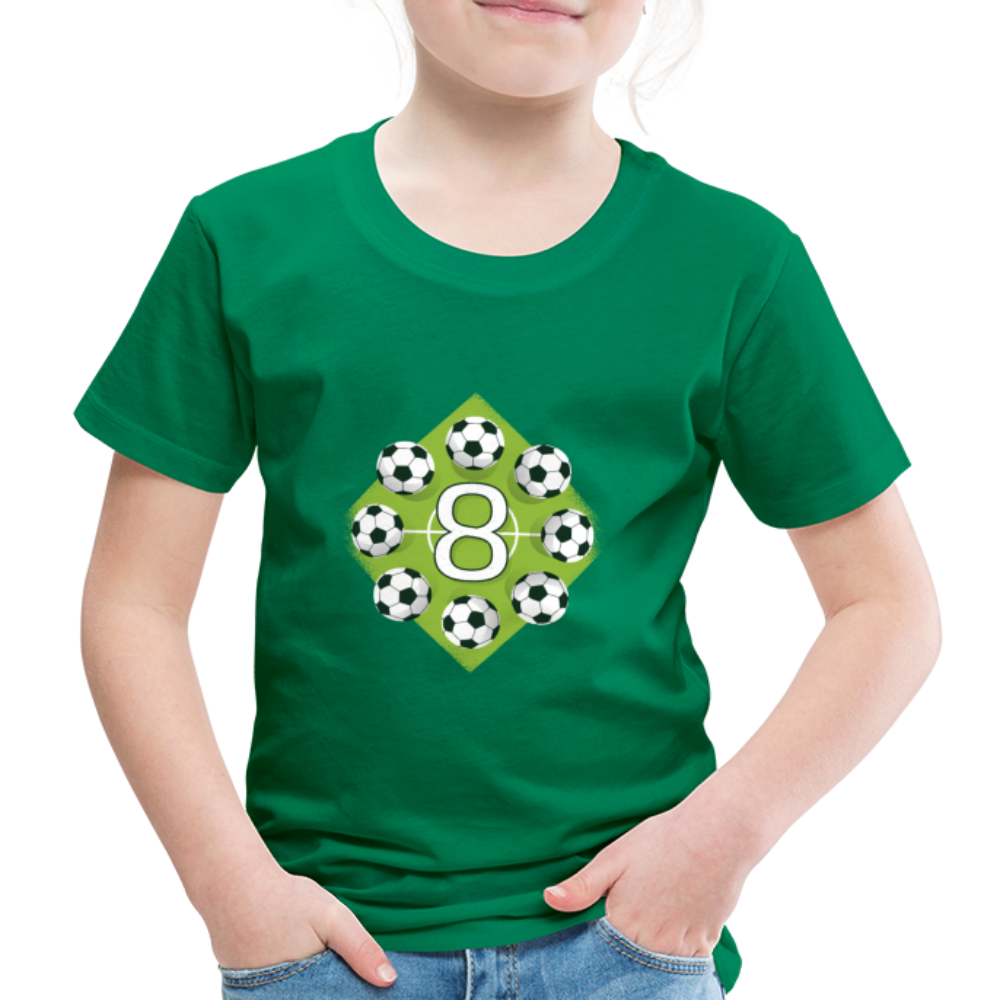 Kinder Premium T-Shirt 8.Geburtstag Fussball Kinder - Kelly Green