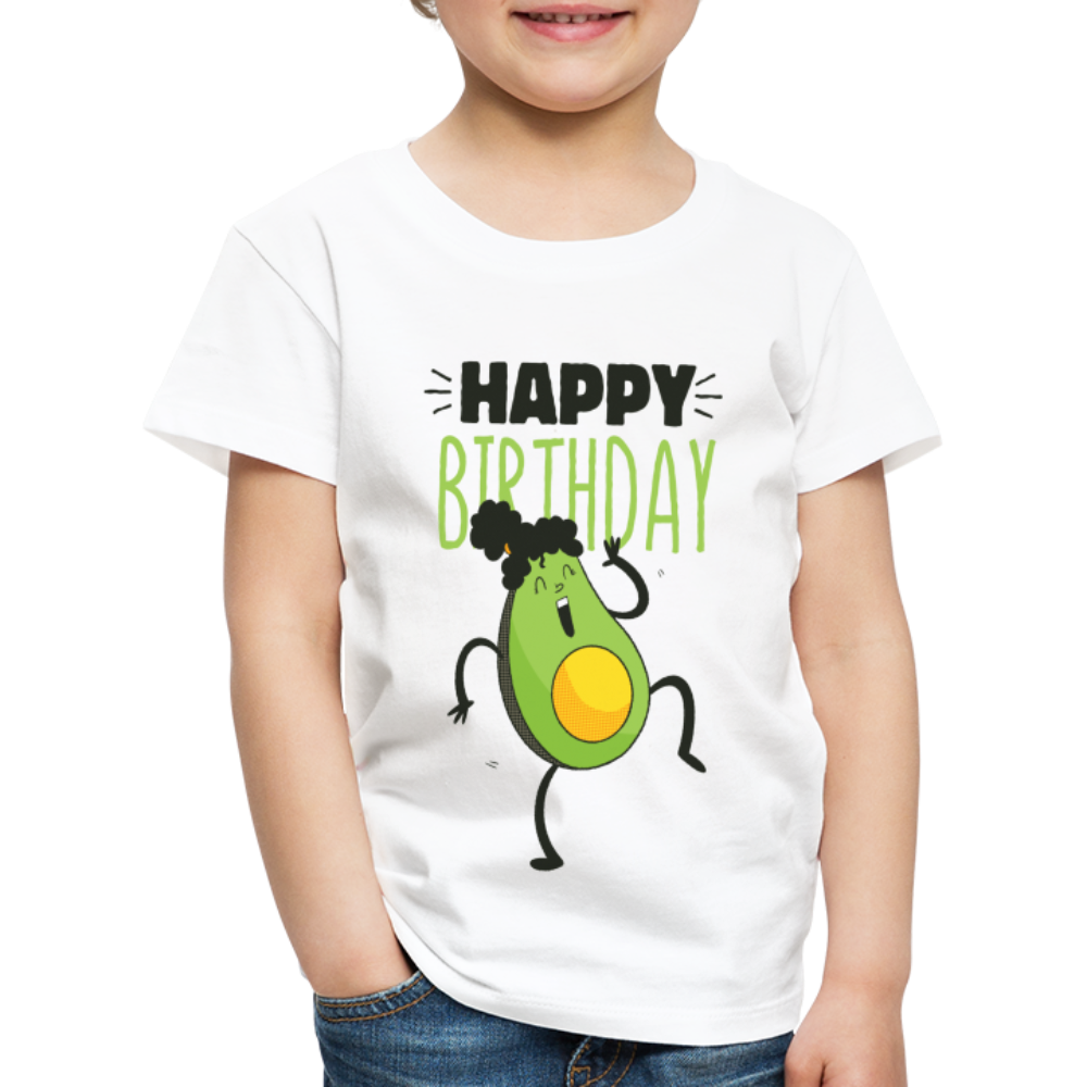 Kinder Premium T-Shirt Happy Birthday Kinder Geburtstag - Weiß