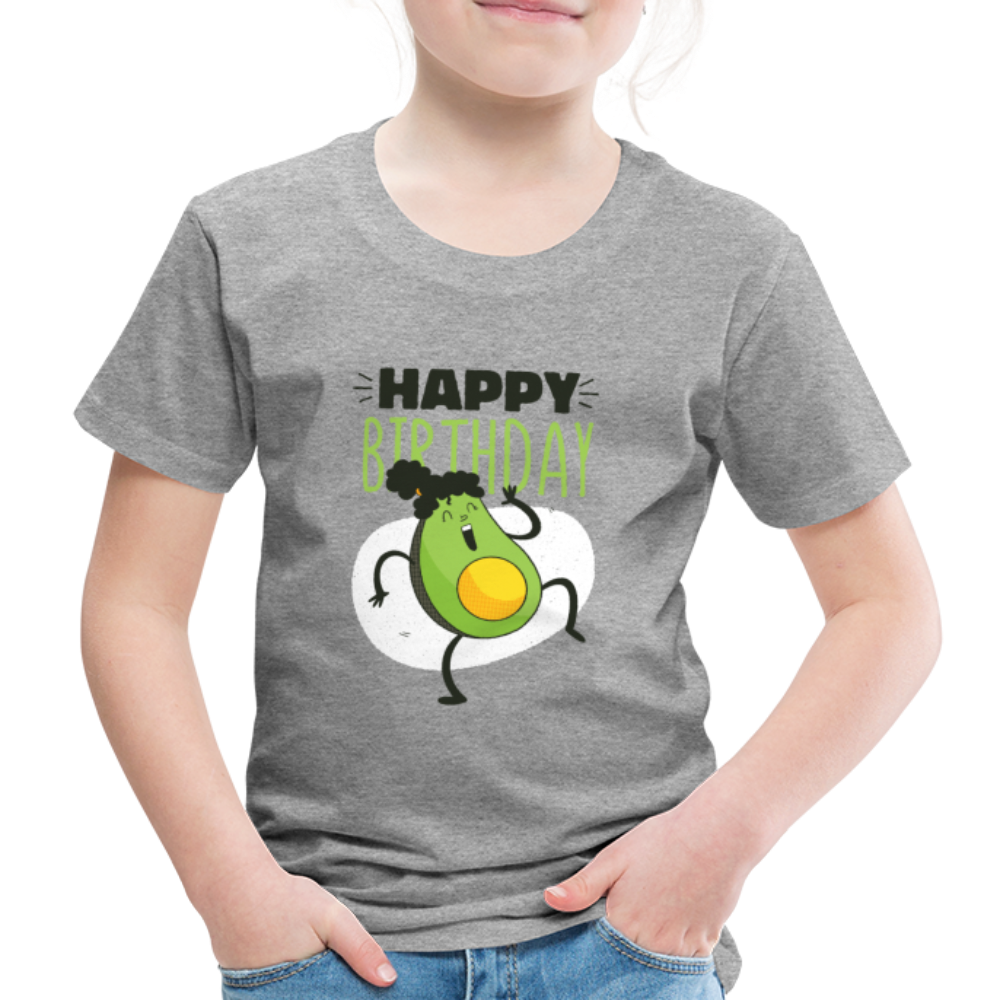 Kinder Premium T-Shirt Happy Birthday Kinder Geburtstag - Grau meliert