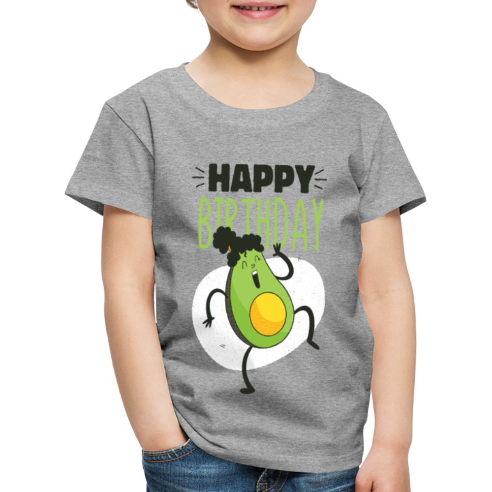 Kinder Premium T-Shirt Happy Birthday Kinder Geburtstag - Grau meliert