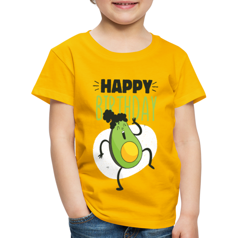 Kinder Premium T-Shirt Happy Birthday Kinder Geburtstag - Sonnengelb