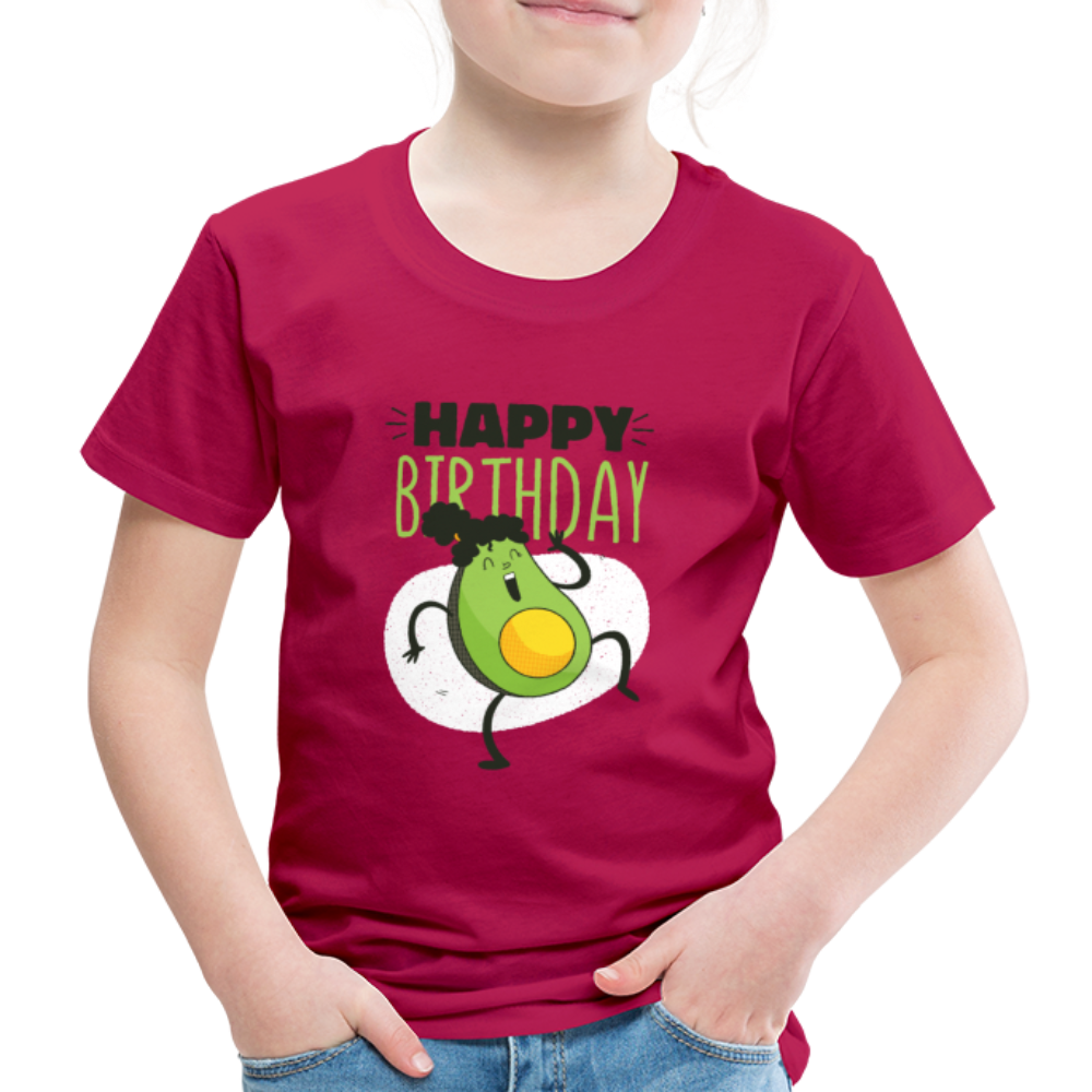 Kinder Premium T-Shirt Happy Birthday Kinder Geburtstag - dunkles Pink