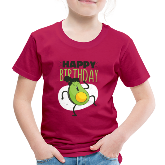 Kinder Premium T-Shirt Happy Birthday Kinder Geburtstag - dunkles Pink