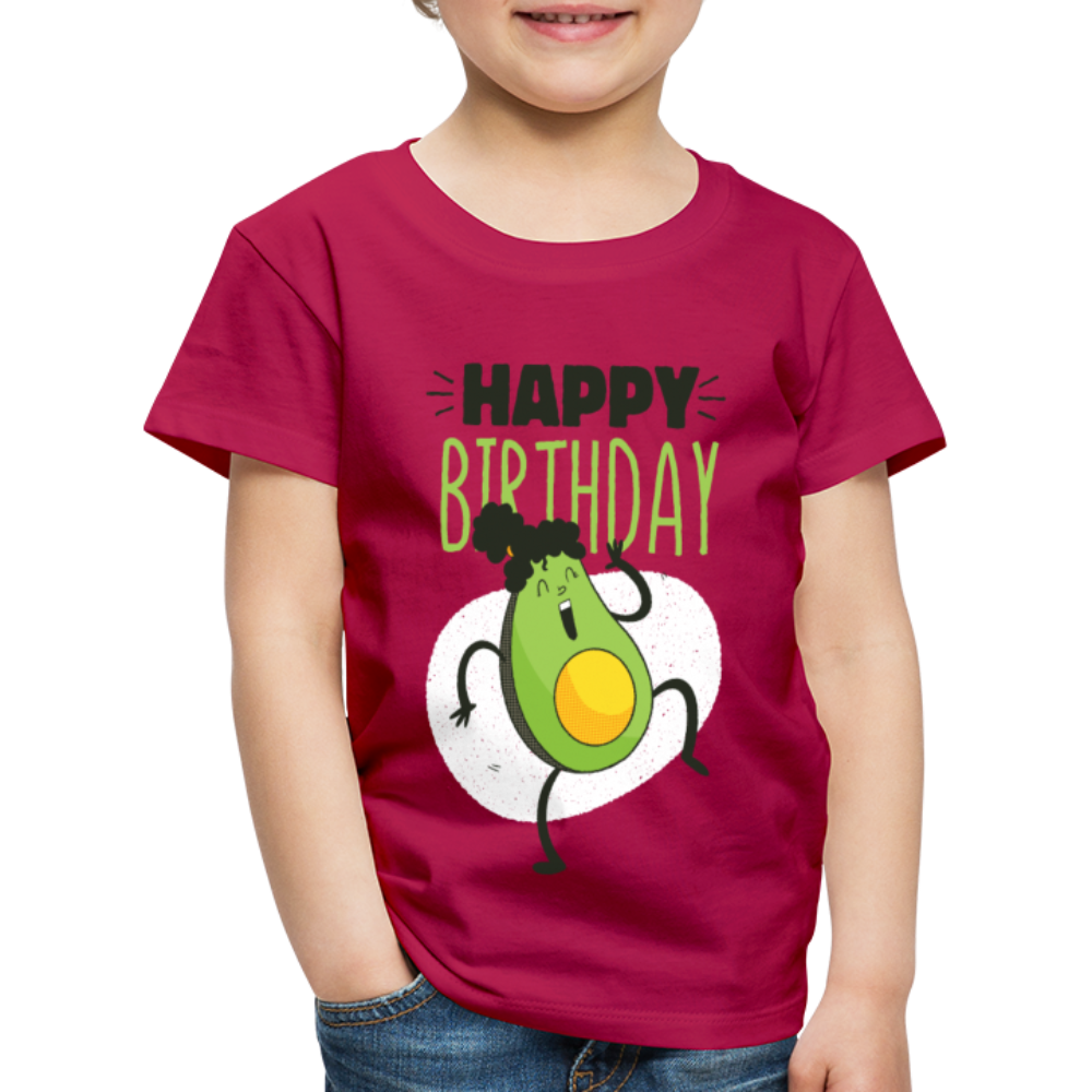 Kinder Premium T-Shirt Happy Birthday Kinder Geburtstag - dunkles Pink