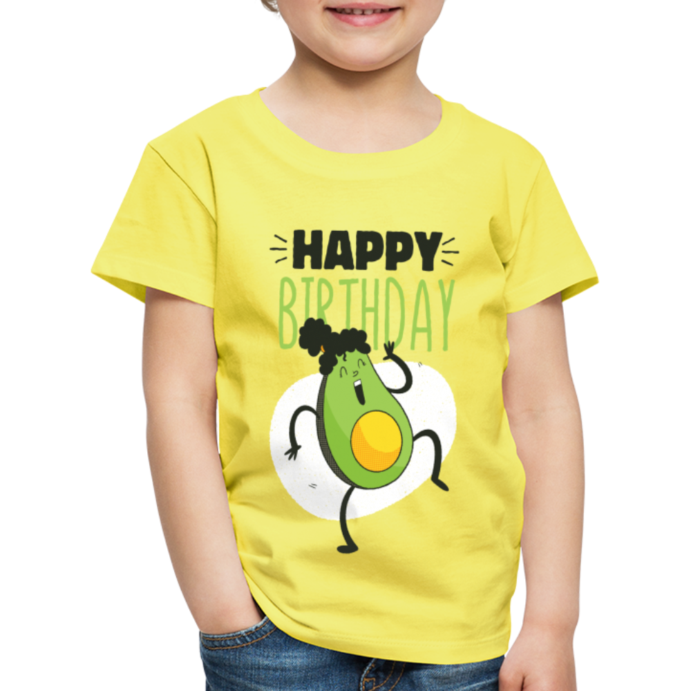 Kinder Premium T-Shirt Happy Birthday Kinder Geburtstag - Gelb