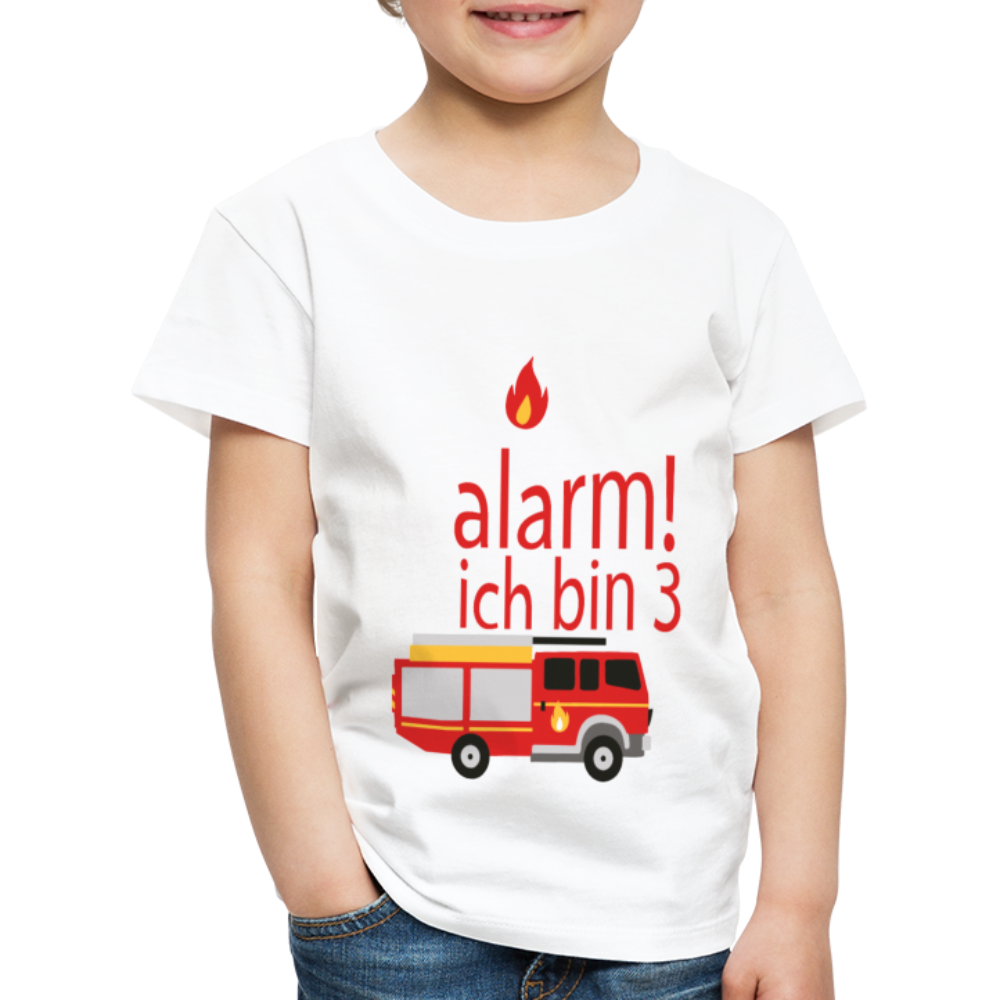 Kinder Premium T-Shirt Alarm ich bin 3 Kinder Geburtstag - Weiß