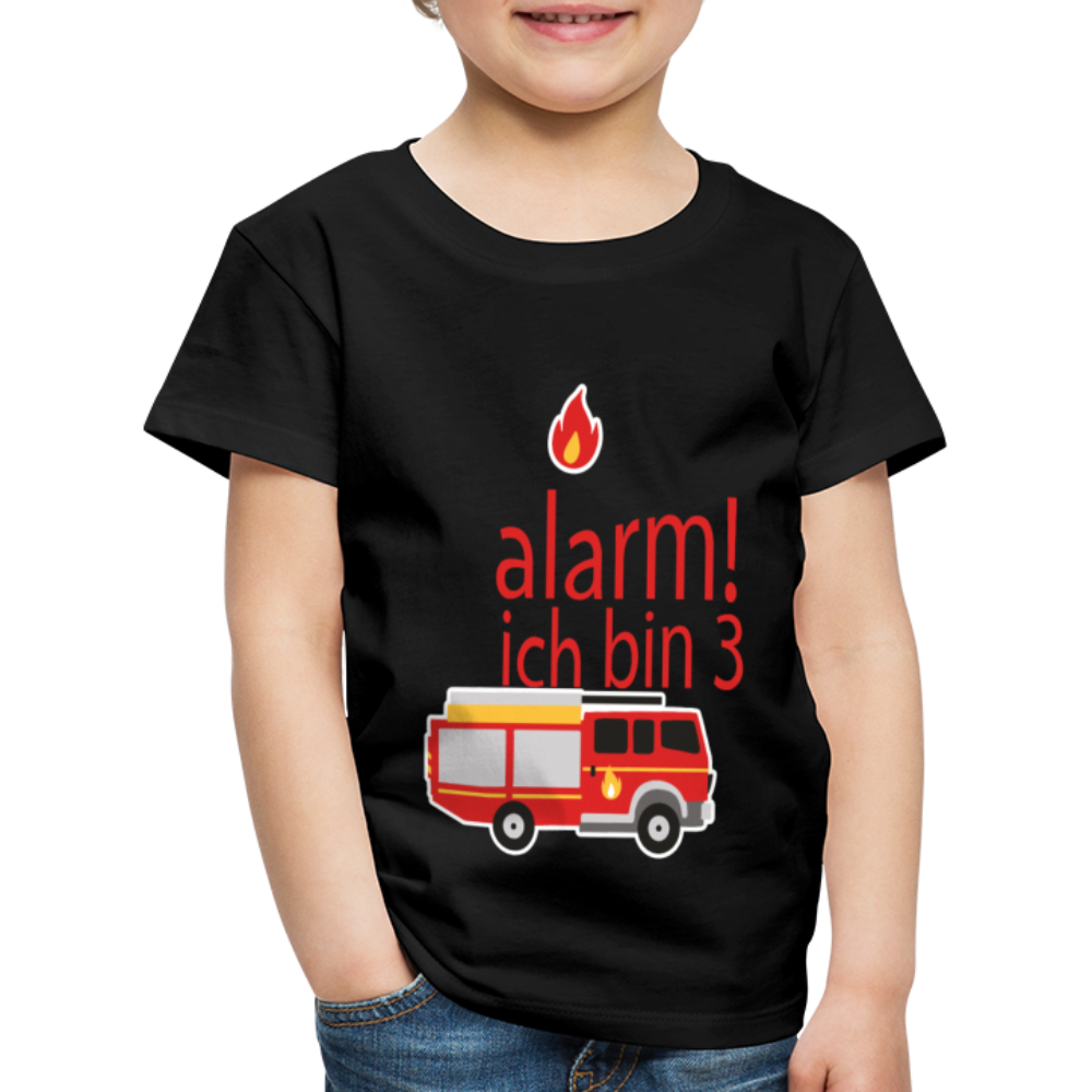 Kinder Premium T-Shirt Alarm ich bin 3 Kinder Geburtstag - Schwarz