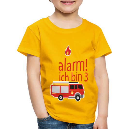 Kinder Premium T-Shirt Alarm ich bin 3 Kinder Geburtstag - Sonnengelb