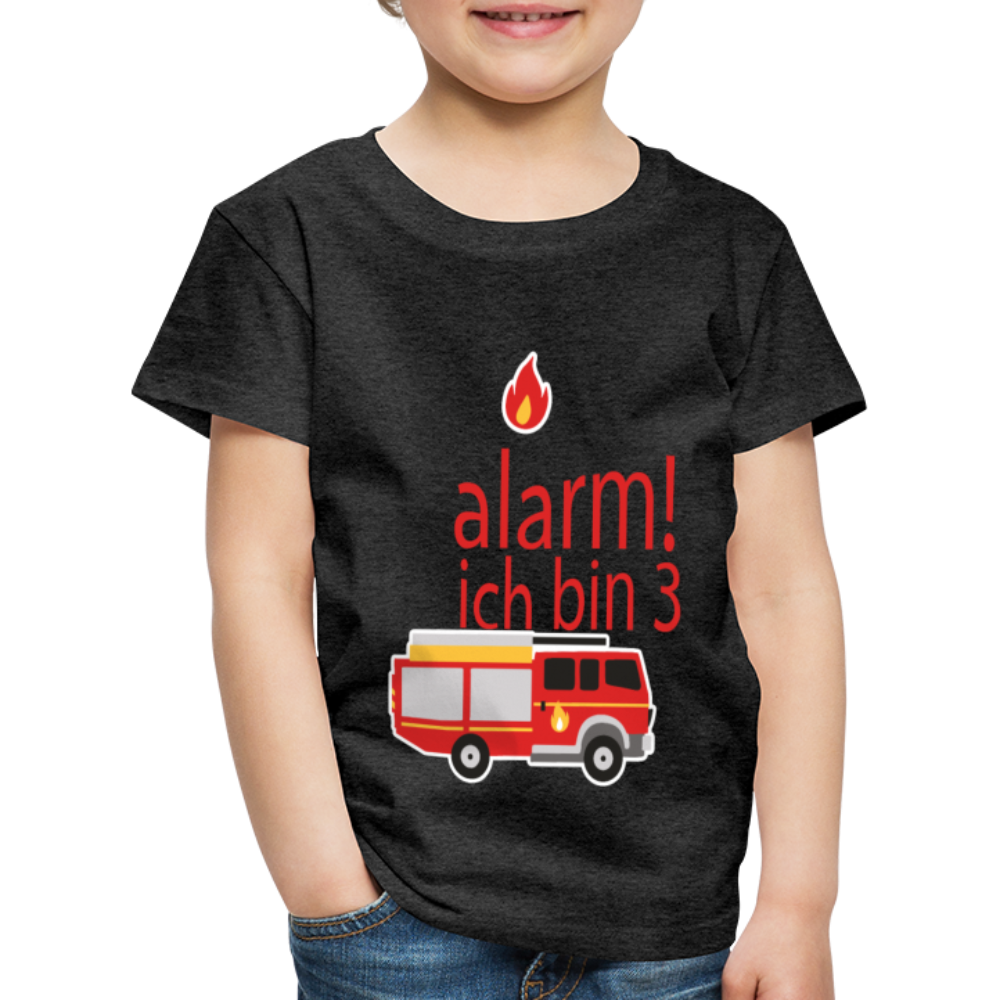 Kinder Premium T-Shirt Alarm ich bin 3 Kinder Geburtstag - Anthrazit