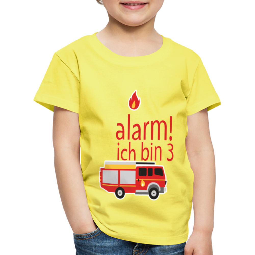 Kinder Premium T-Shirt Alarm ich bin 3 Kinder Geburtstag - Gelb