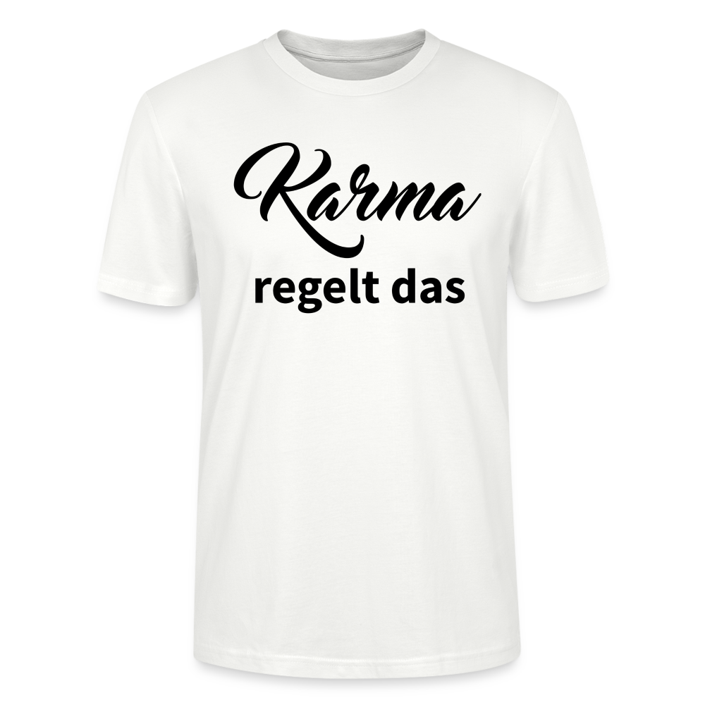 Herren Männer Bio-T-Shirt Karma regelt das - Weiß