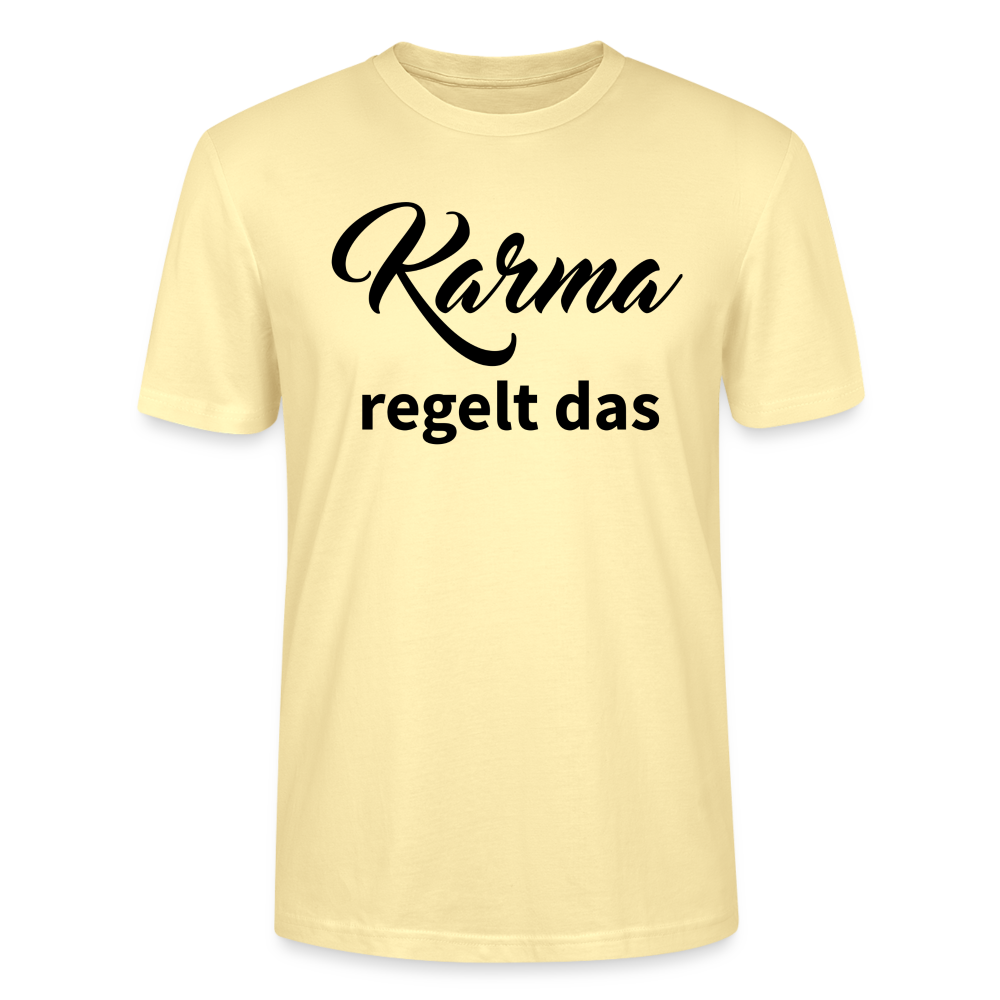 Herren Männer Bio-T-Shirt Karma regelt das - Creme