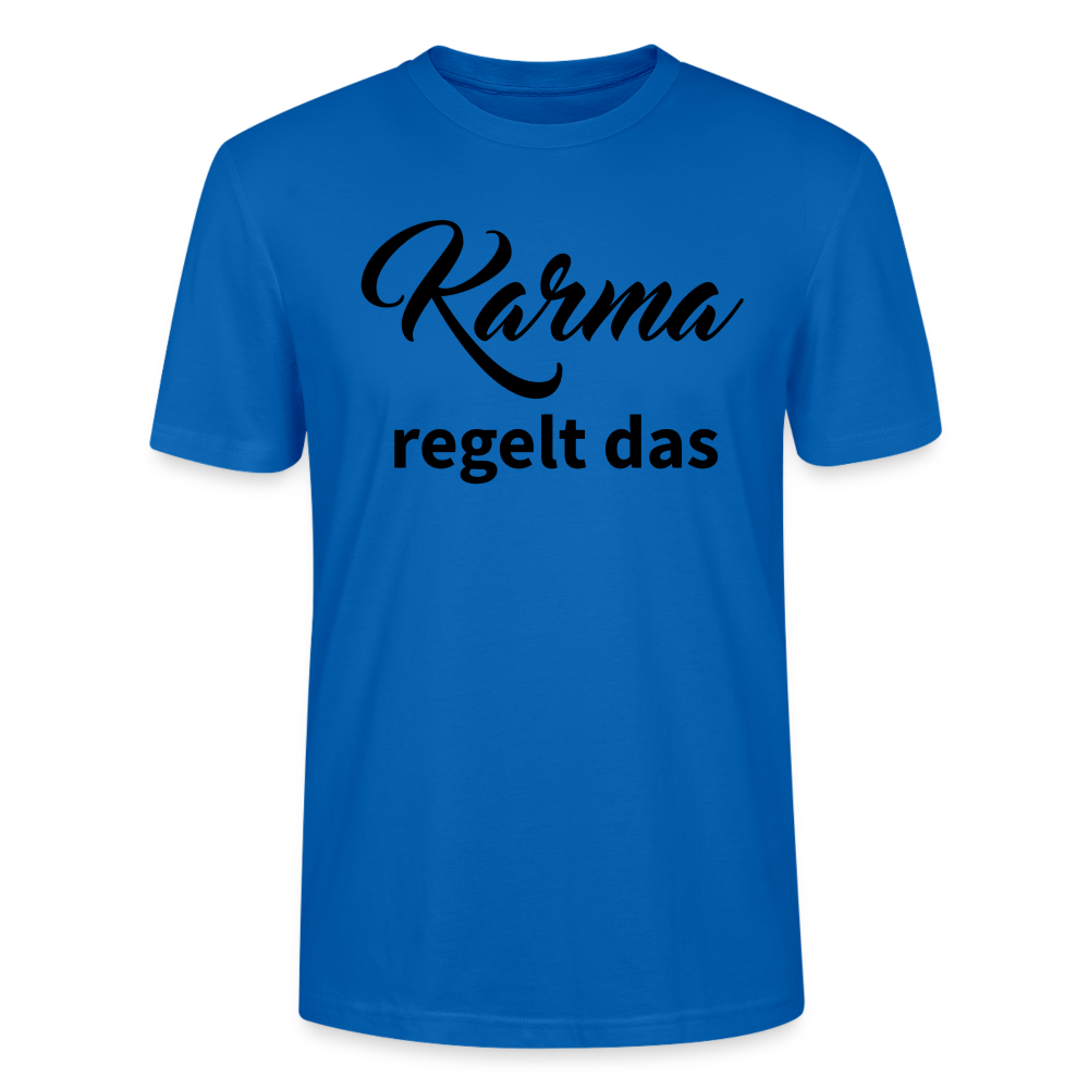 Herren Männer Bio-T-Shirt Karma regelt das - Pfauenblau