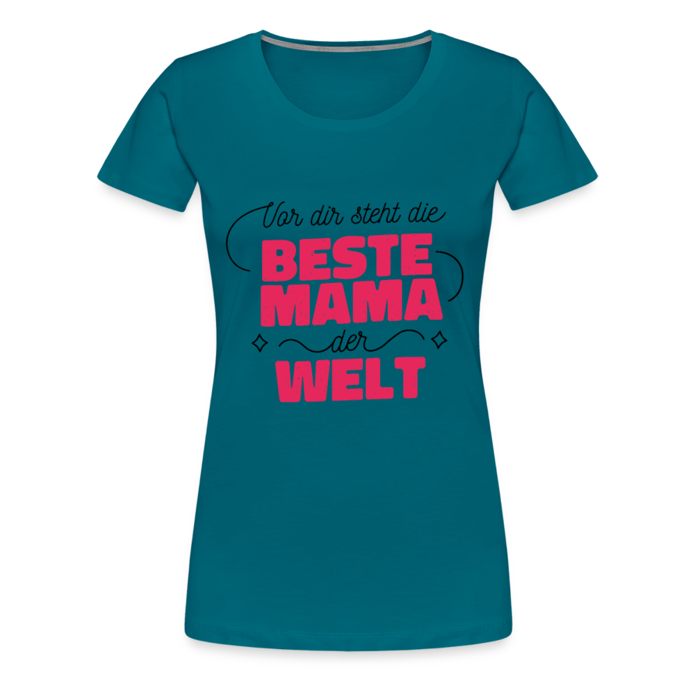 Damen - Frauen Premium T-Shirt Vor dir steht die Beste Mama der Welt - Divablau