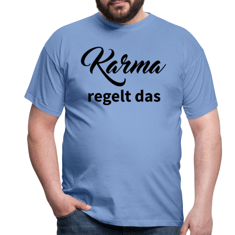 Herren - Männer T-Shirt Karma regelt das - carolina blue