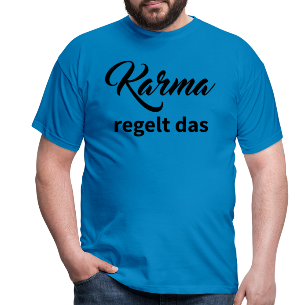 Herren - Männer T-Shirt Karma regelt das - Royalblau