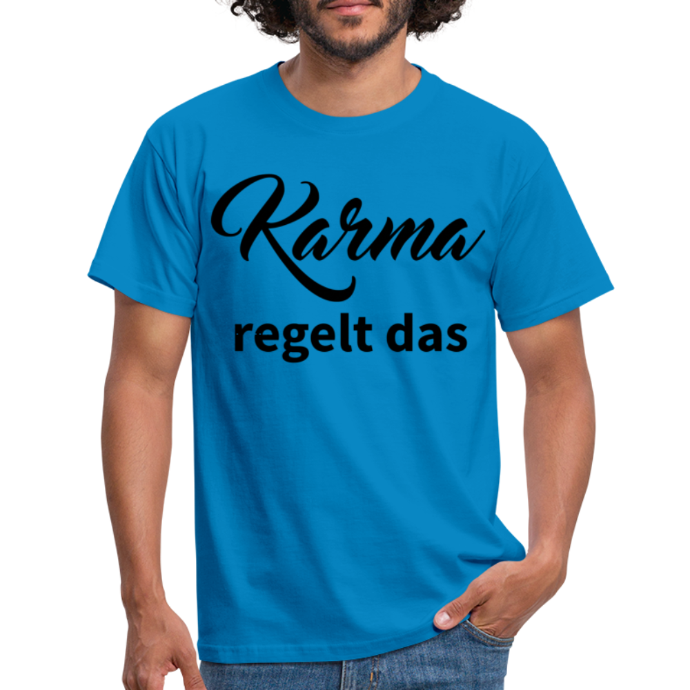 Herren - Männer T-Shirt Karma regelt das - Royalblau