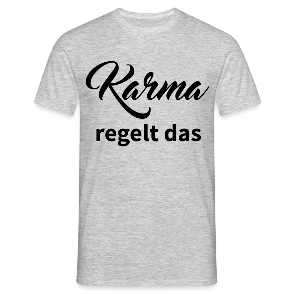 Herren - Männer T-Shirt Karma regelt das - Grau meliert