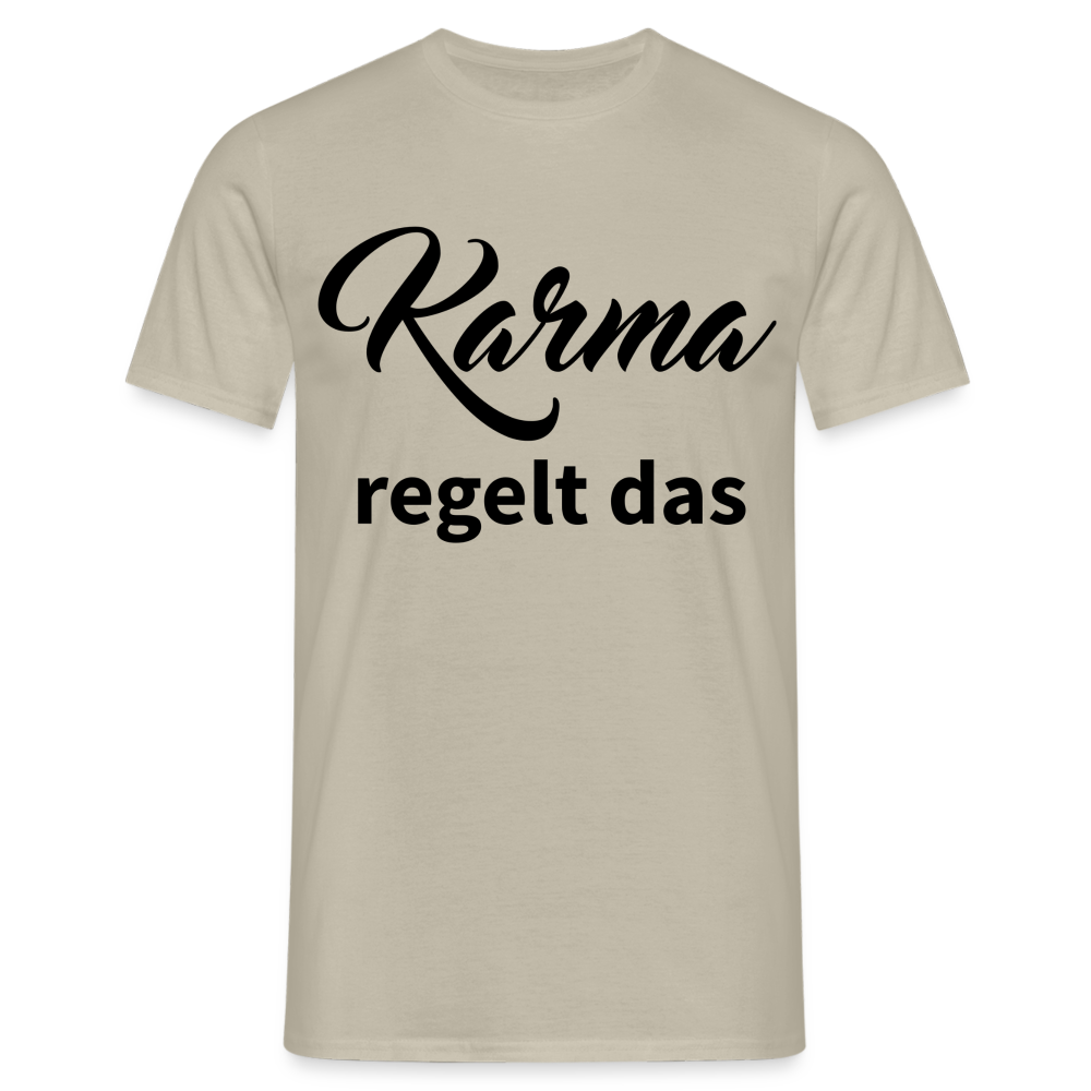 Herren - Männer T-Shirt Karma regelt das - Sandbeige