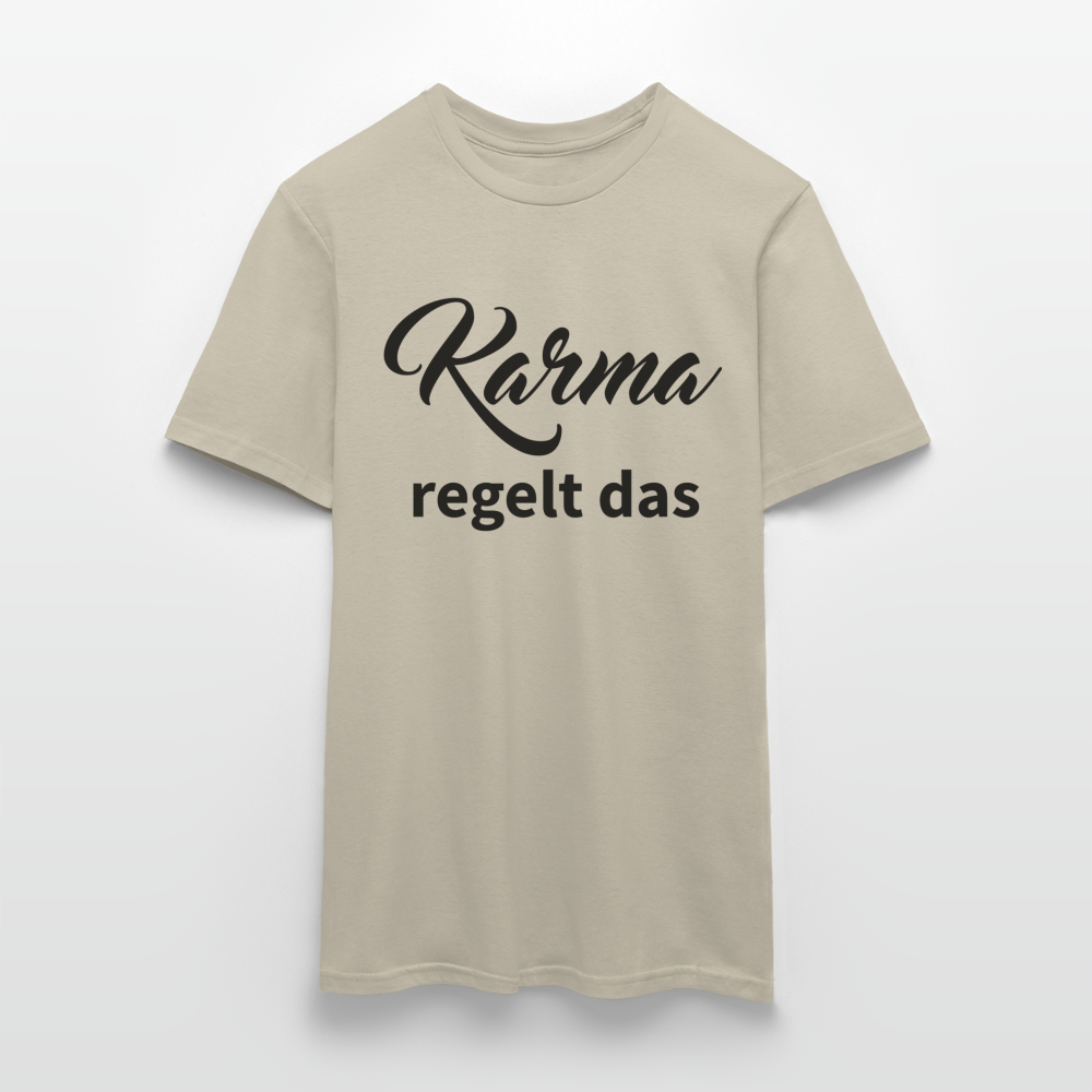 Herren - Männer T-Shirt Karma regelt das - Sandbeige