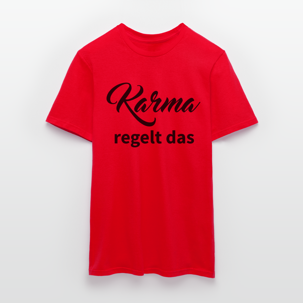 Herren - Männer T-Shirt Karma regelt das - Rot