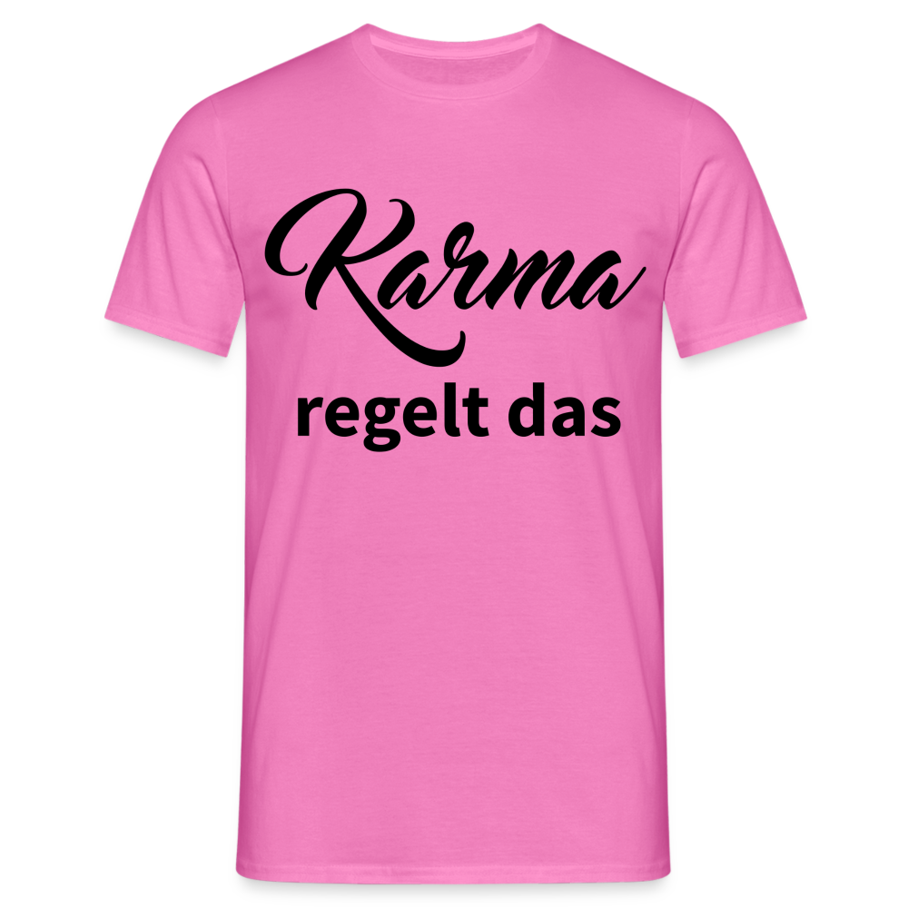 Herren - Männer T-Shirt Karma regelt das - Pink