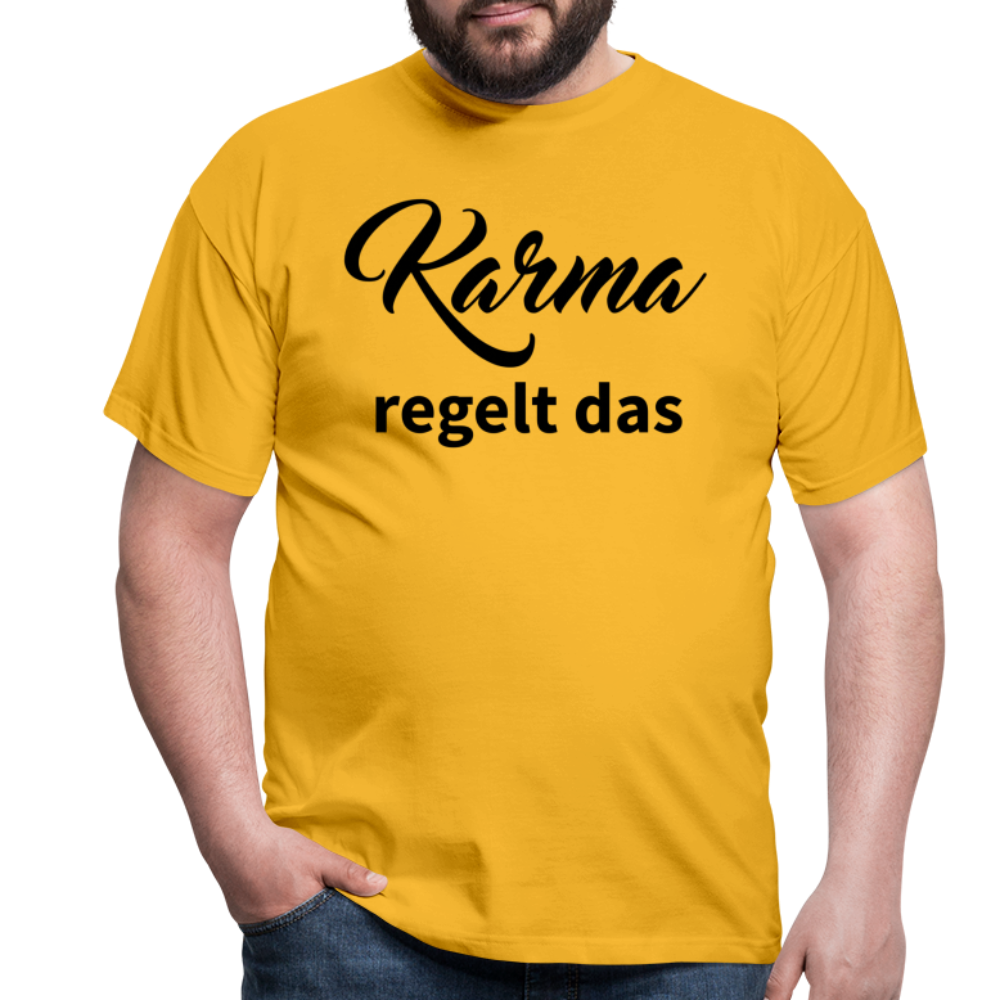 Herren - Männer T-Shirt Karma regelt das - Gelb