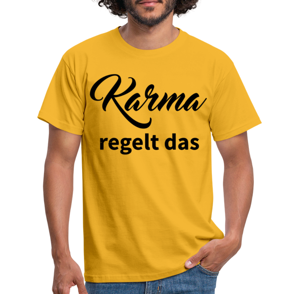 Herren - Männer T-Shirt Karma regelt das - Gelb