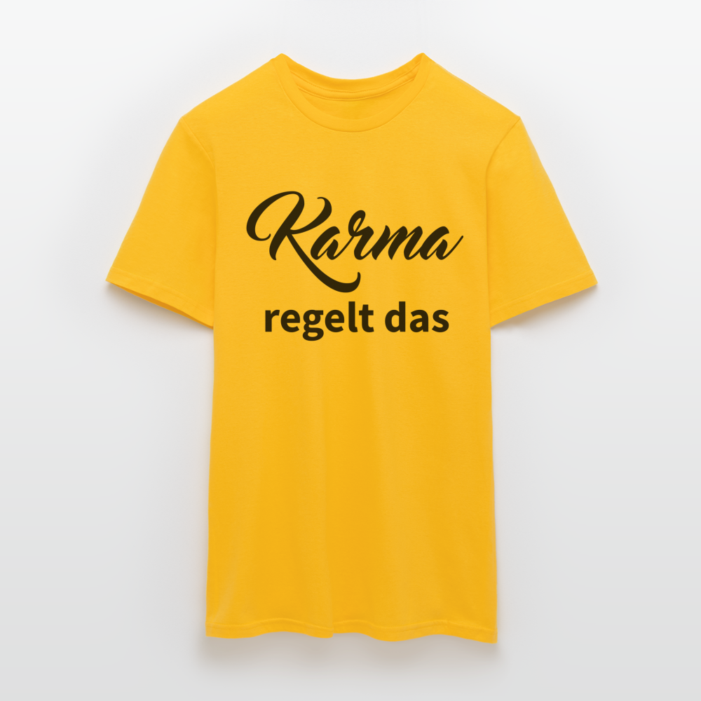 Herren - Männer T-Shirt Karma regelt das - Gelb