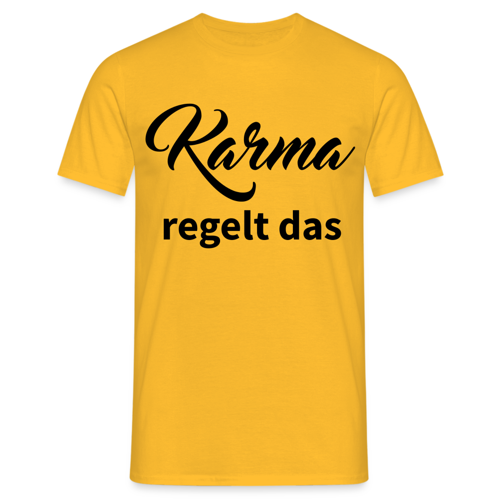 Herren - Männer T-Shirt Karma regelt das - Gelb