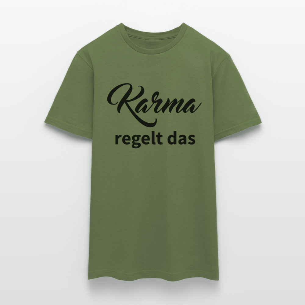 Herren - Männer T-Shirt Karma regelt das - Militärgrün