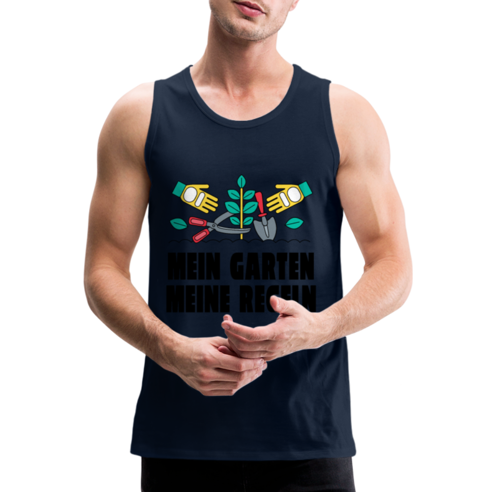 Herren Männer Premium Tank Top Mein Garten meine Regeln - Navy